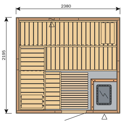 Domácí finská sauna Variant S2522