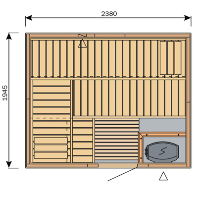 Produkt: Domácí finská sauna Variant S2520 (2)