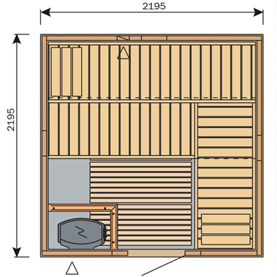 Domácí finská sauna Variant S2222