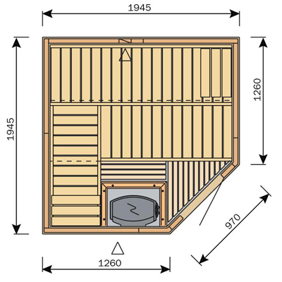 Produkt: Finská sauna Variant S2020R (2)