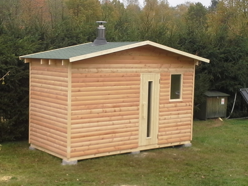 Saunový zahradní domek ruční česká výroba na míru. Výroba finské sauny s vytápěním saunovými kamny na dřevo